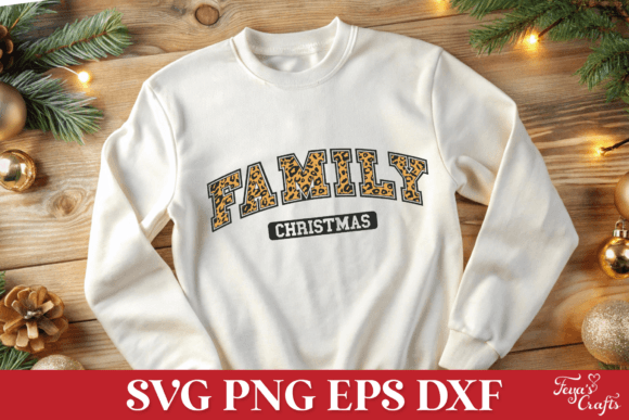 Family Christmas Leopard Print SVG: Graphics for Crafts