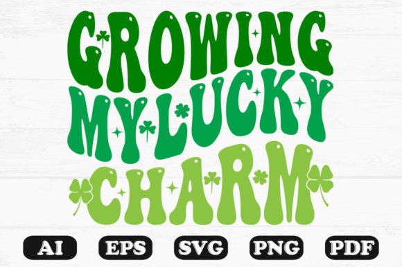 Growing My Lucky Charm Retro Wavy SVG Graphics