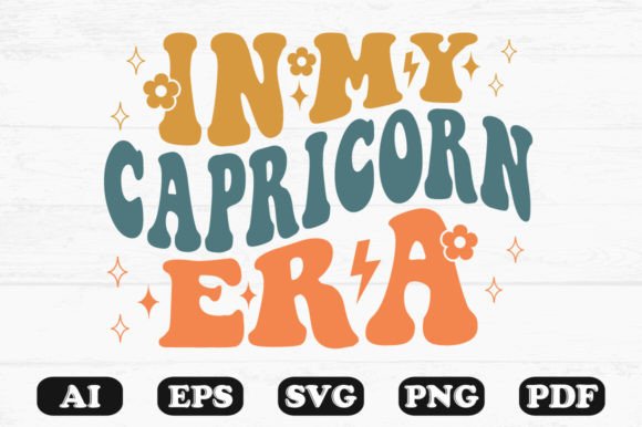 In My Capricorn Era Retro Wavy SVG Graphics