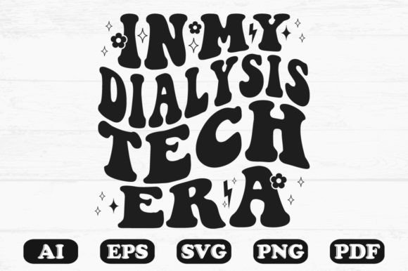 In My Dialysis Tech Era Retro Wavy Graphics