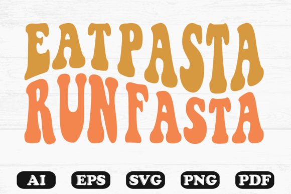 Pasta Lover’s Club Retro Wavy SVG Graphics for Crafts