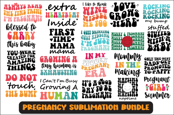 Pregnancy SVG Sublimation Design Bundle: Graphics for Crafts & Local Branding